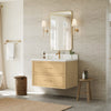 Custom image for Scandinavian Oak with Satin Bronze Trim / White Quartz / No Mirror