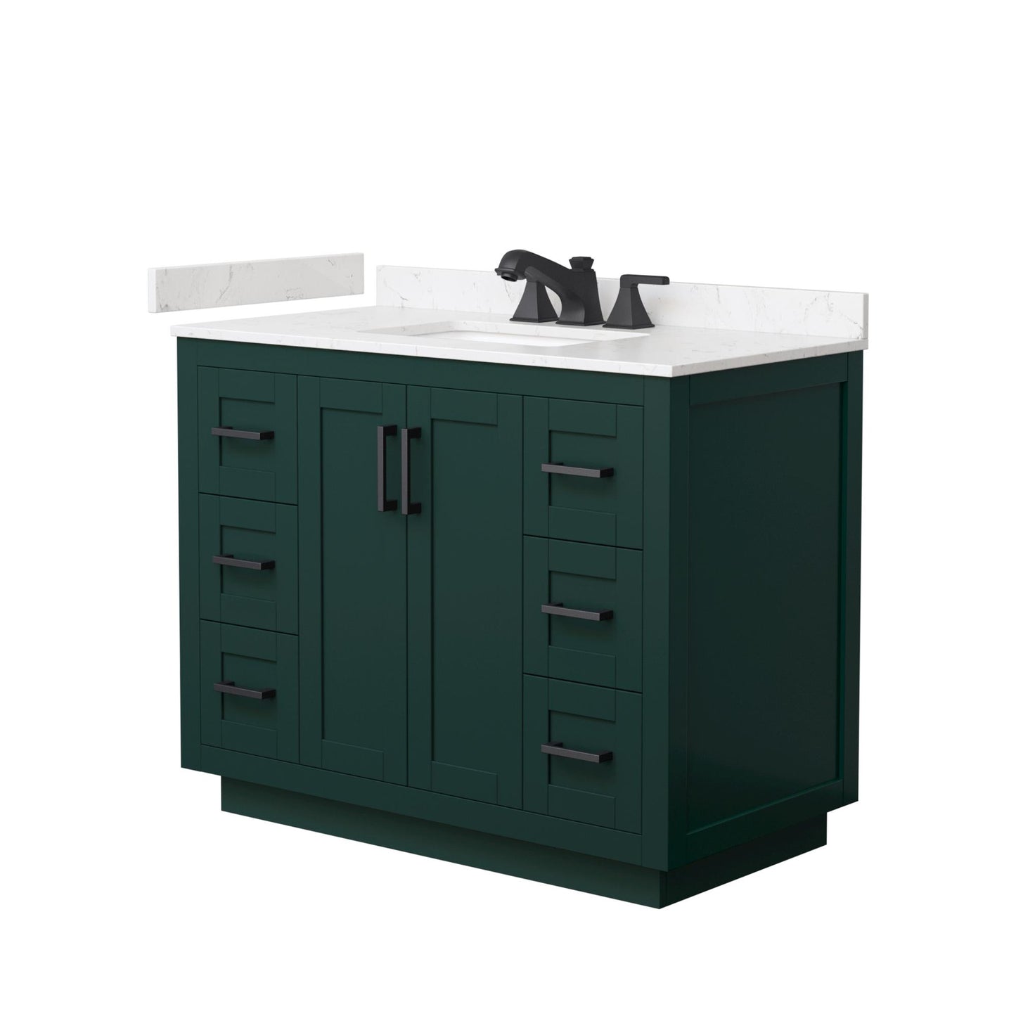 Miranda Bathroom Vanity with Countertop 42 inch Single Sink 3-hole Faucet Setup
