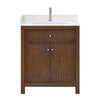 Custom image for Dark Walnut with Brushed Nickel Trim / White Quartz / No Mirror