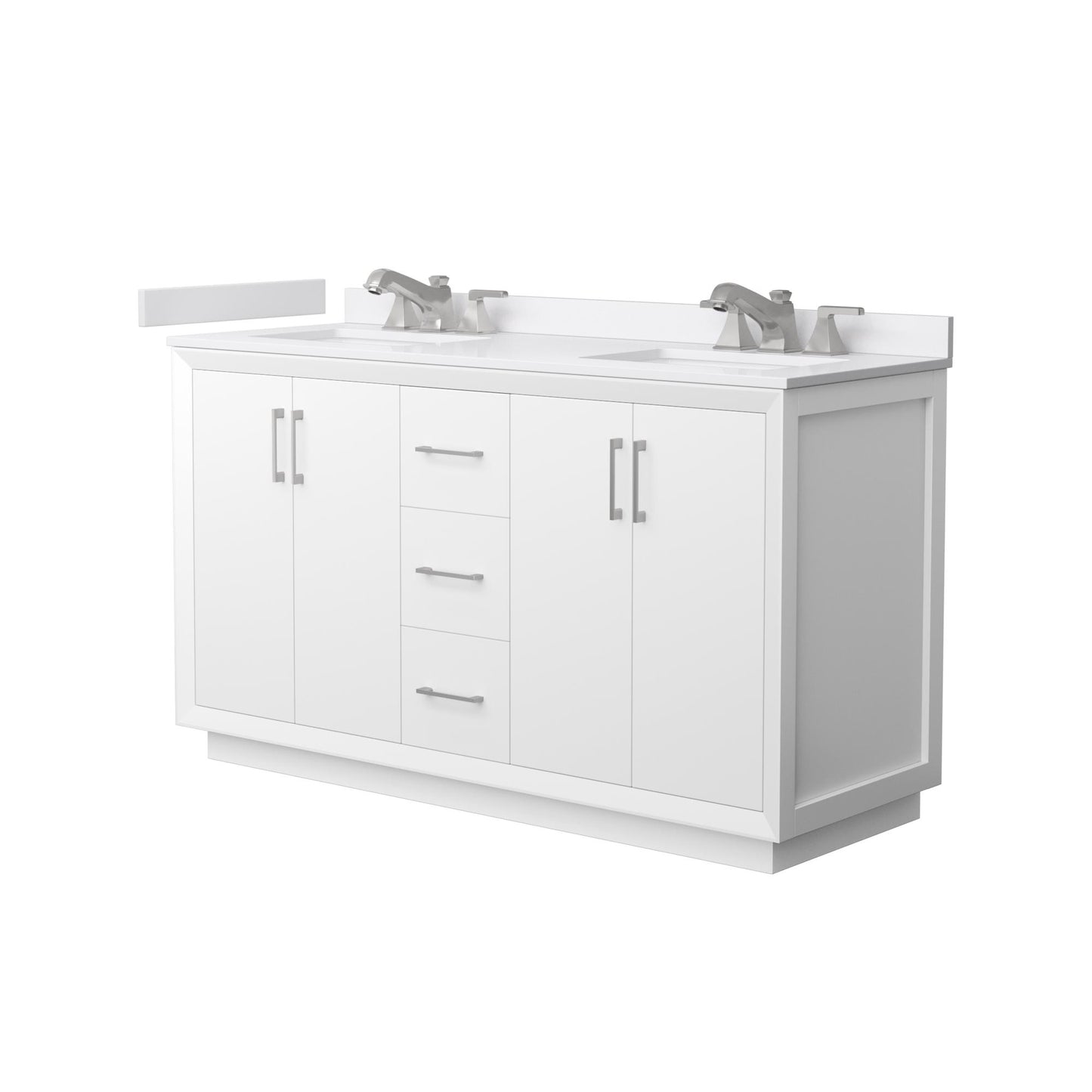 Strada Bathroom Vanity with Countertop 60 inch Double Sink 3-hole Faucet Setup