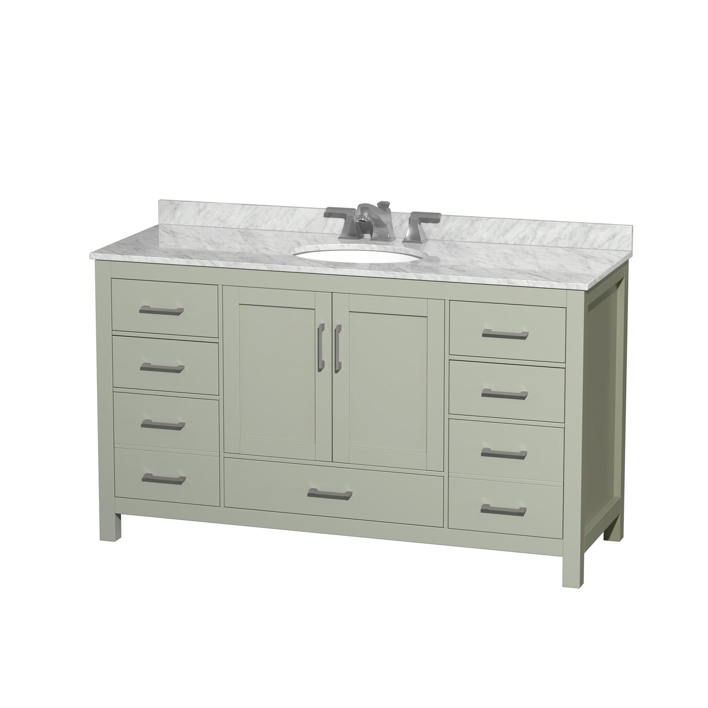 Sheffield Bathroom Vanity with Countertop 60 inch Single Sink 3-hole Faucet Setup