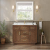 Custom image for Dark Oak with Brushed Gold Trim / Carrara Cultured Marble / No Mirror