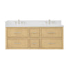 Custom image for Scandinavian Oak with Brushed Nickel Trim / White Quartz / No Mirror