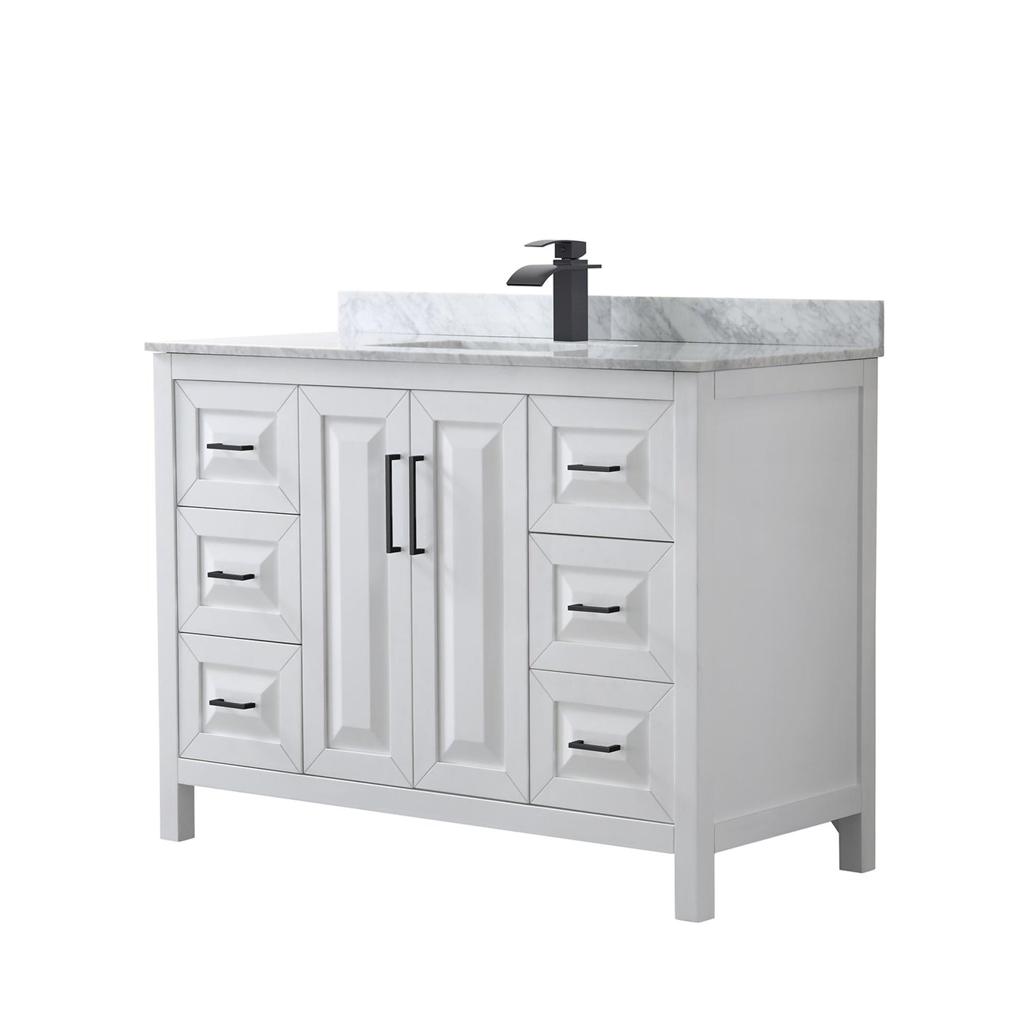 Daria Bathroom Vanity with Countertop 48 inch Single Sink Single hole Faucet Setup