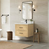 Custom image for Scandinavian Oak with Matte Black Trim / Giotto Quartz / No Mirror
