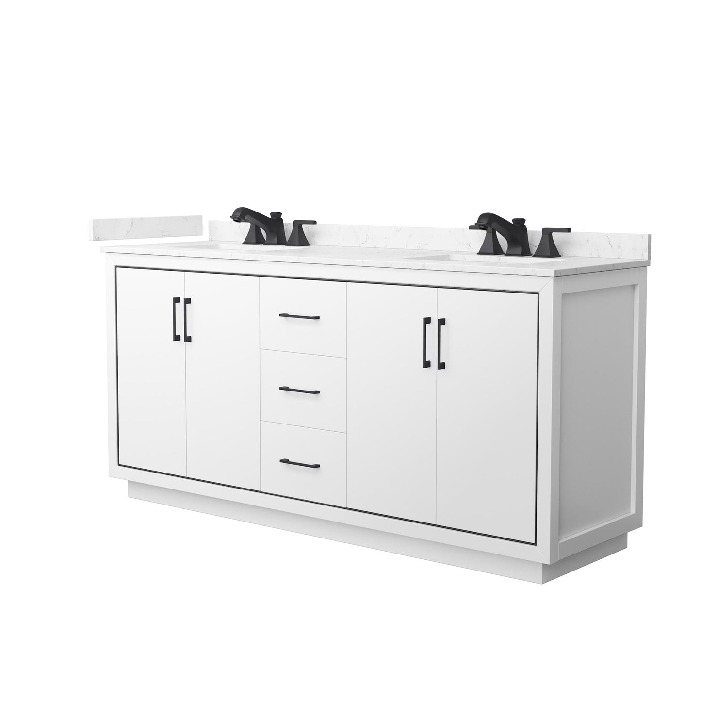Icon Bathroom Vanity with Countertop 72 inch Double Sink 3-hole Faucet Setup