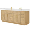 Custom image for Rift Oak with Brushed Gold Trim / Carrara Cultured Marble / No Mirror