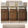 Custom image for Dark Oak with Brushed Gold Trim / White Cultured Marble / No Mirror