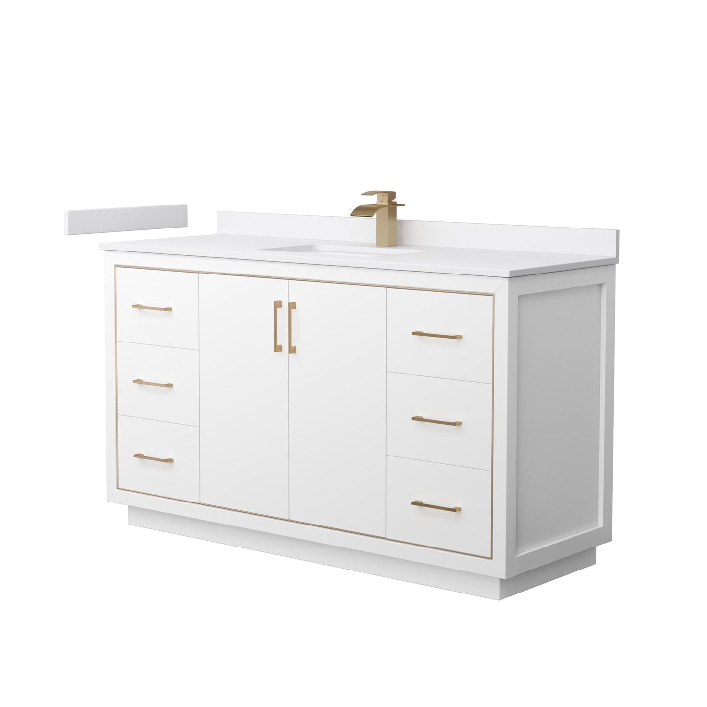 Icon Bathroom Vanity with Countertop 60 inch Single Sink Single hole Faucet Setup