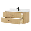 Custom image for Scandinavian Oak with Matte Black Trim / White Quartz / No Mirror