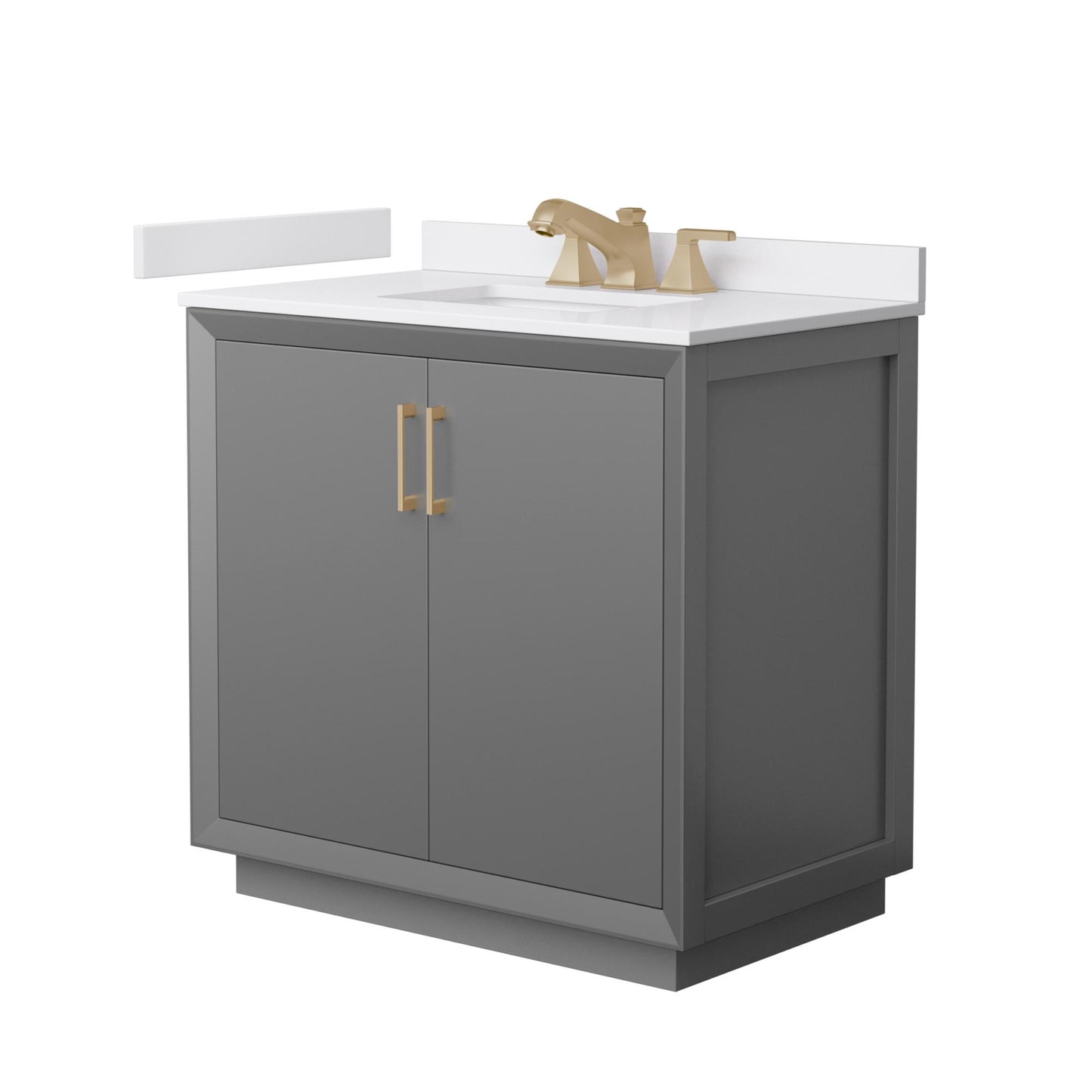 Strada Bathroom Vanity with Countertop 36 inch Single Sink 3-hole Faucet Setup