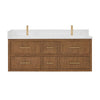 Custom image for Toasted Walnut with Satin Bronze Trim / White Quartz / No Mirror