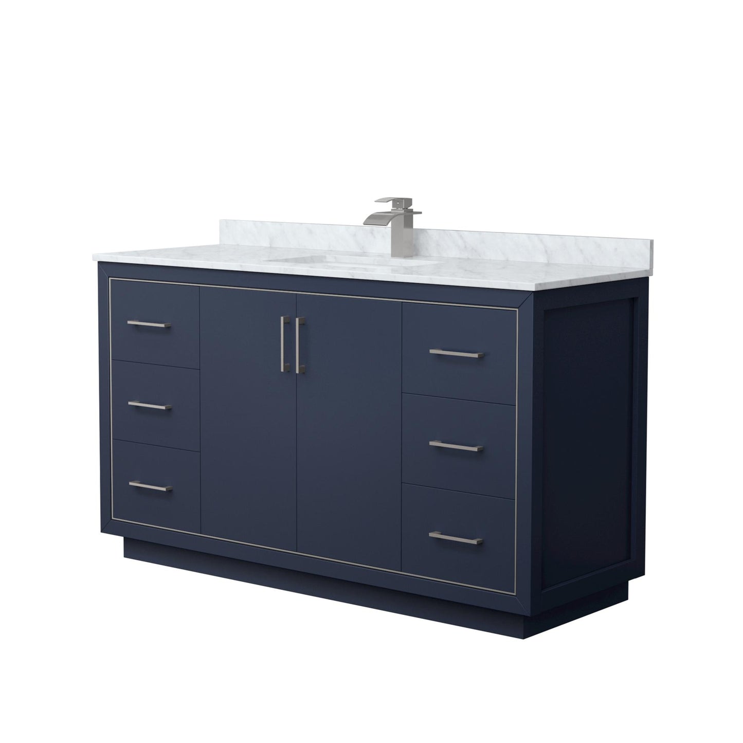 Icon Bathroom Vanity with Countertop 60 inch Single Sink Single hole Faucet Setup