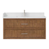 Custom image for Toasted Walnut with Brushed Nickel Trim / White Quartz / No Mirror
