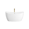 Custom image for White with Shiny White Trim and Brushed Gold Faucet