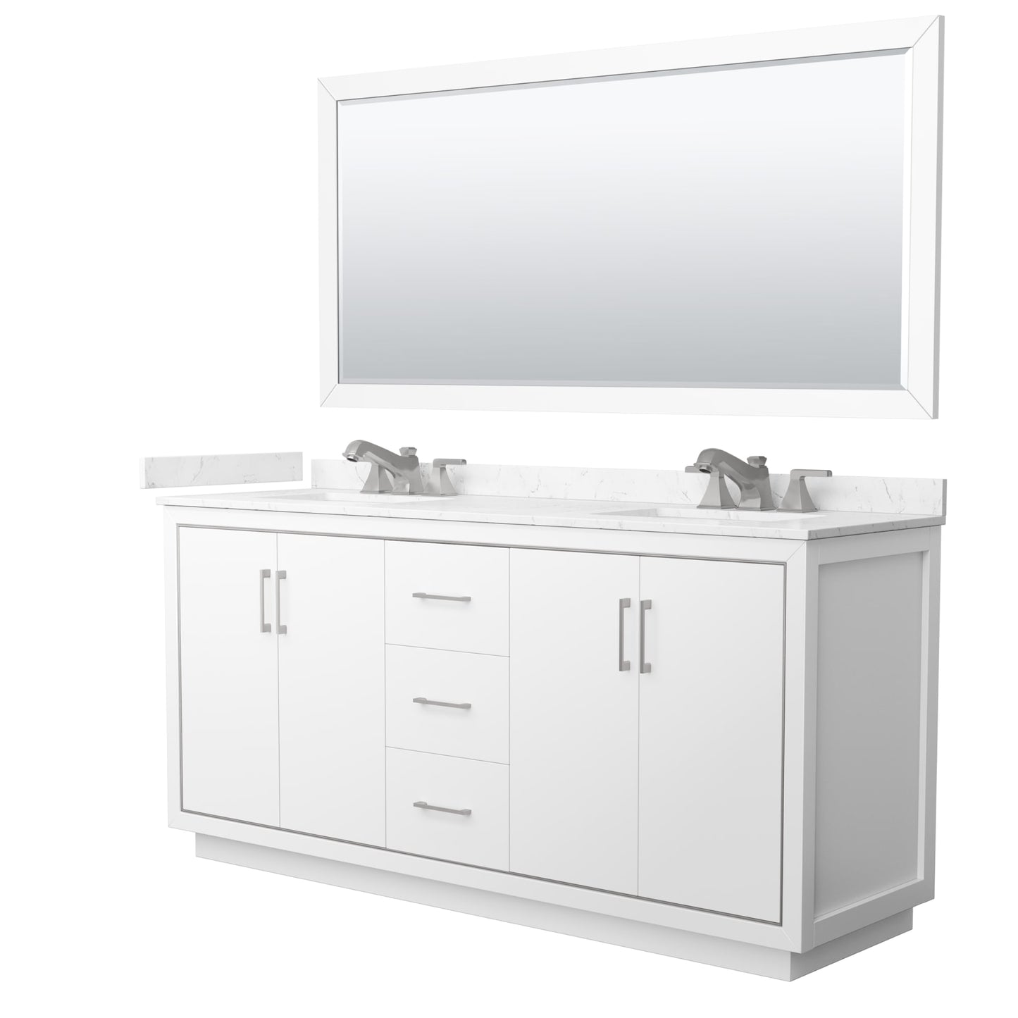 Icon Bathroom Vanity with Countertop 72 inch Double Sink 3-hole Faucet Setup
