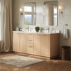 Custom image for Light Straw with Brushed Nickel Trim / White Cultured Marble / No Mirror