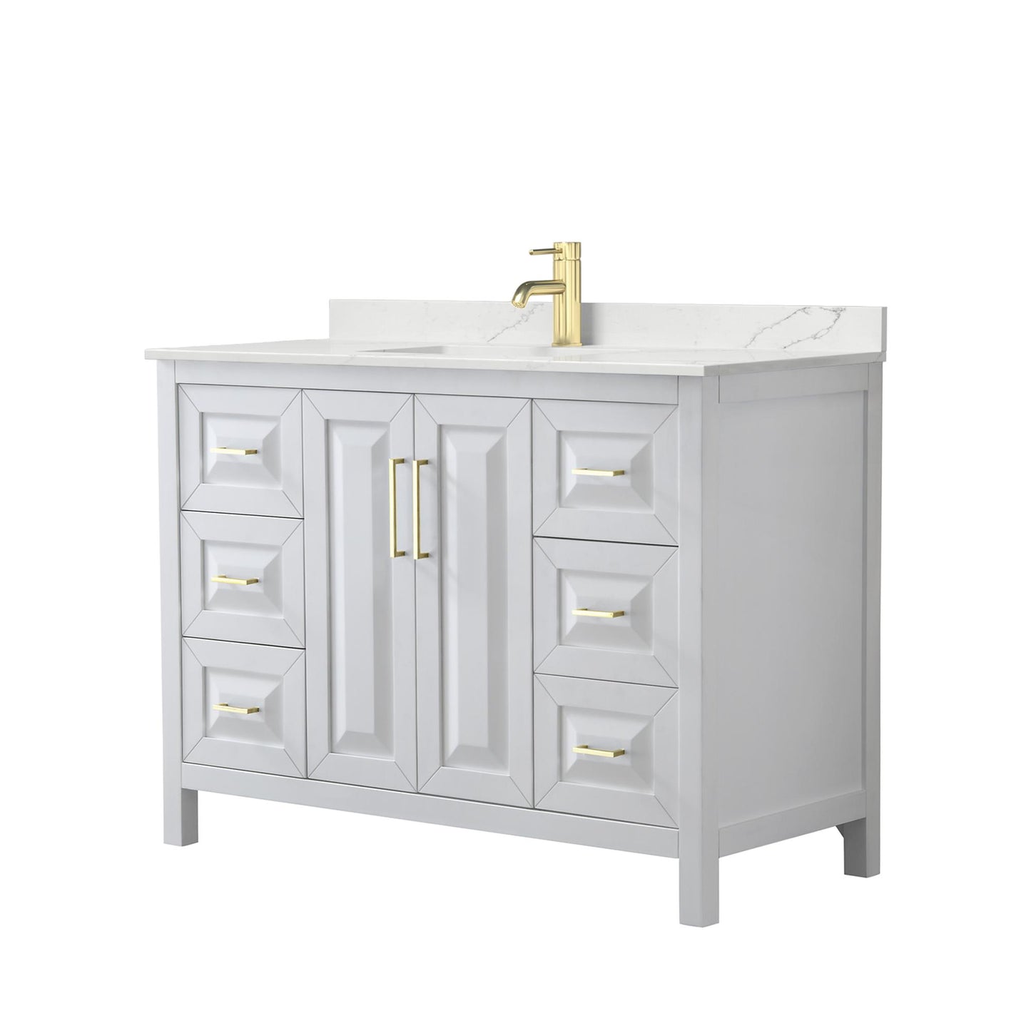Daria Bathroom Vanity with Countertop 48 inch Single Sink Single hole Faucet Setup