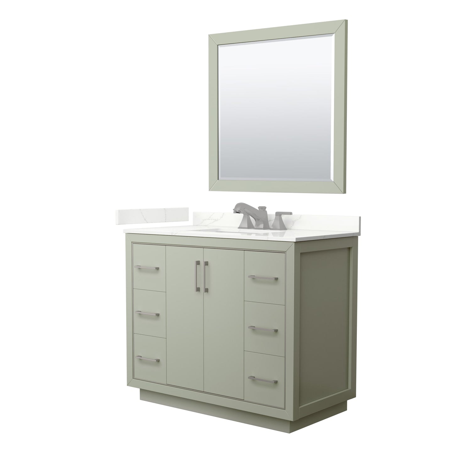 Icon Bathroom Vanity with Countertop 42 inch Single Sink 3-hole Faucet Setup