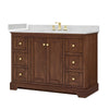 Custom image for Dark Walnut with Brushed Gold Trim / Carrara Cultured Marble / No Mirror