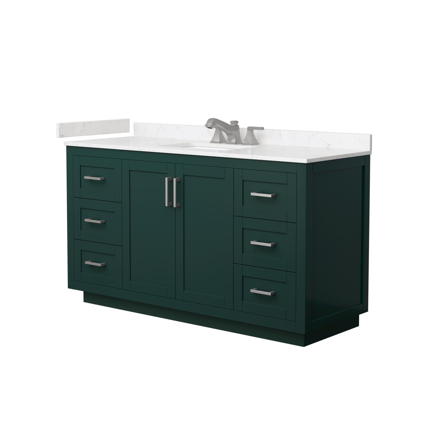 Miranda Bathroom Vanity with Countertop 60 inch Single Sink 3-hole Faucet Setup