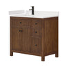Custom image for Dark Walnut with Matte Black Trim / White Cultured Marble / No Mirror