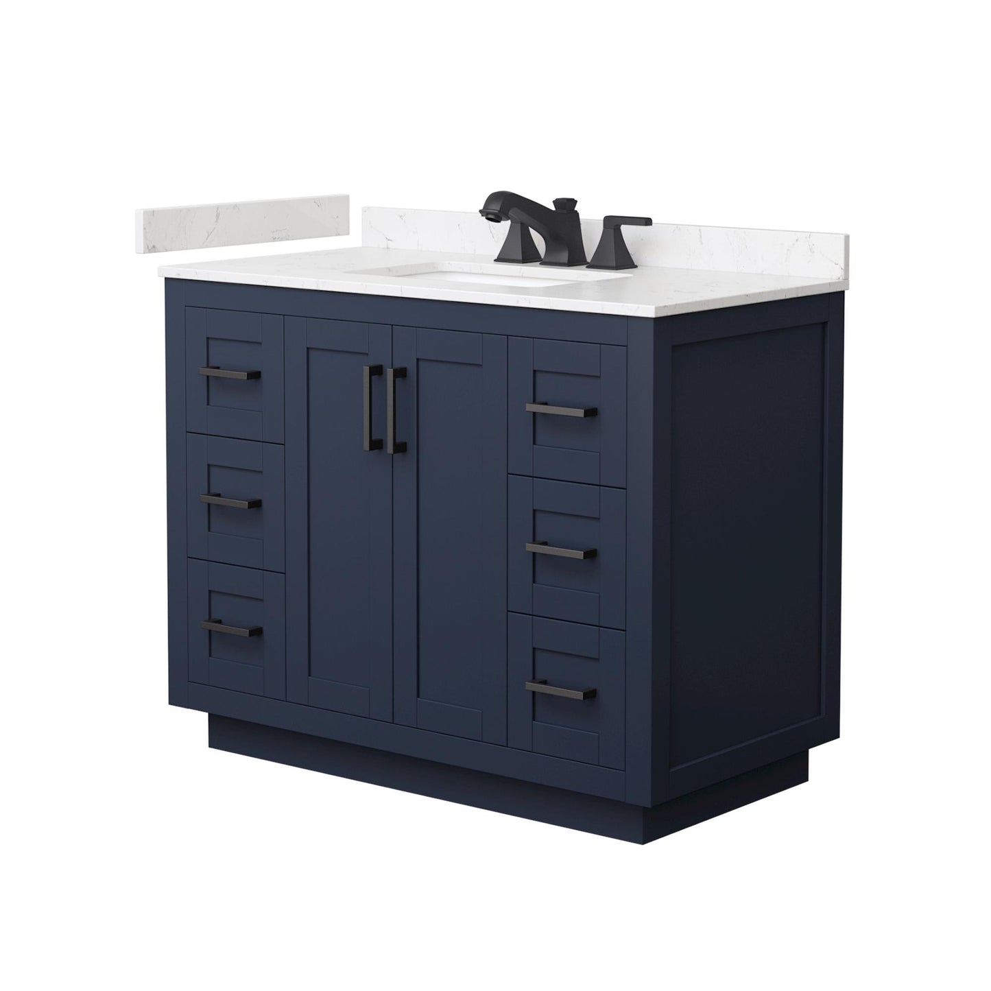 Miranda Bathroom Vanity with Countertop 42 inch Single Sink 3-hole Faucet Setup