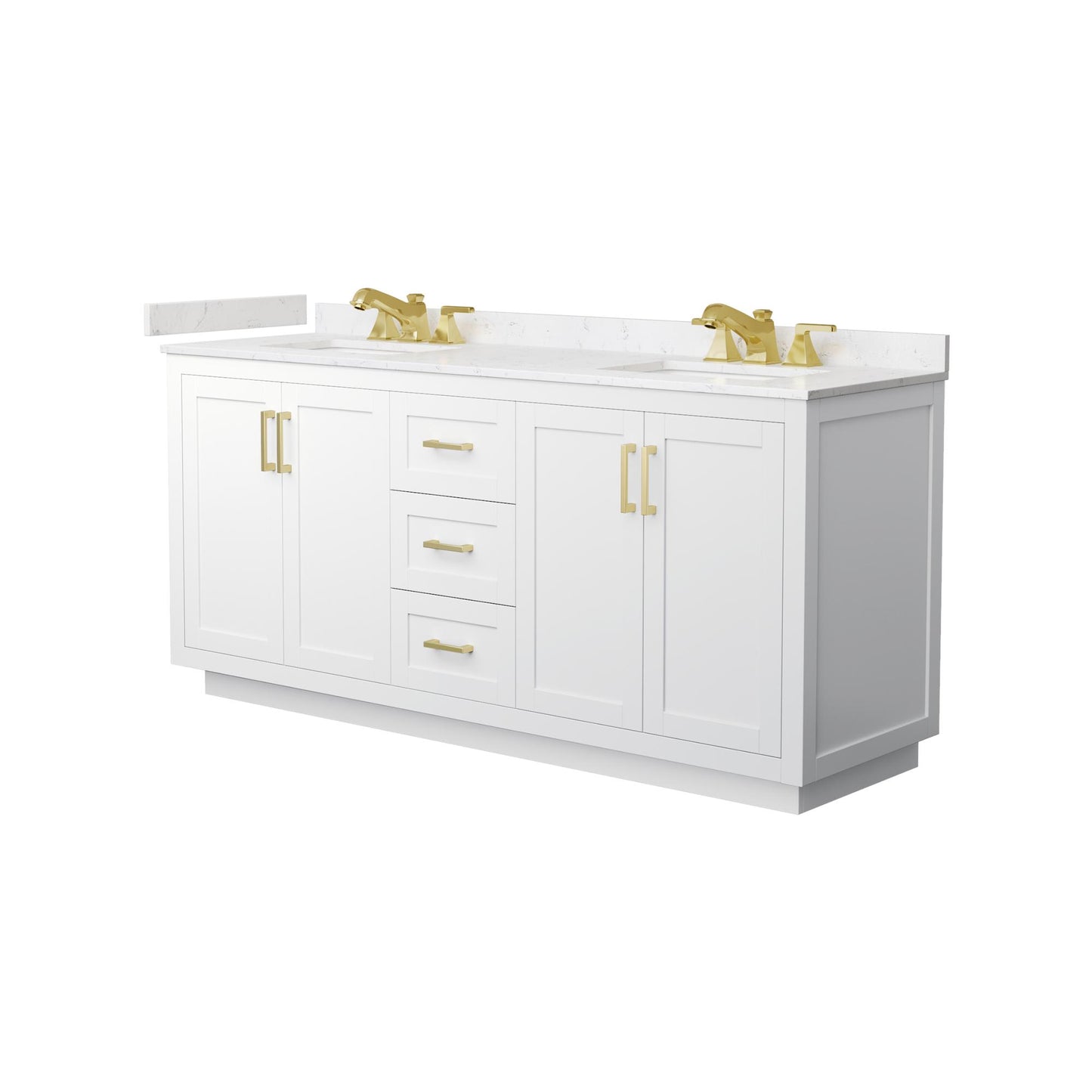 Miranda Bathroom Vanity with Countertop 72 inch Double Sink 3-hole Faucet Setup