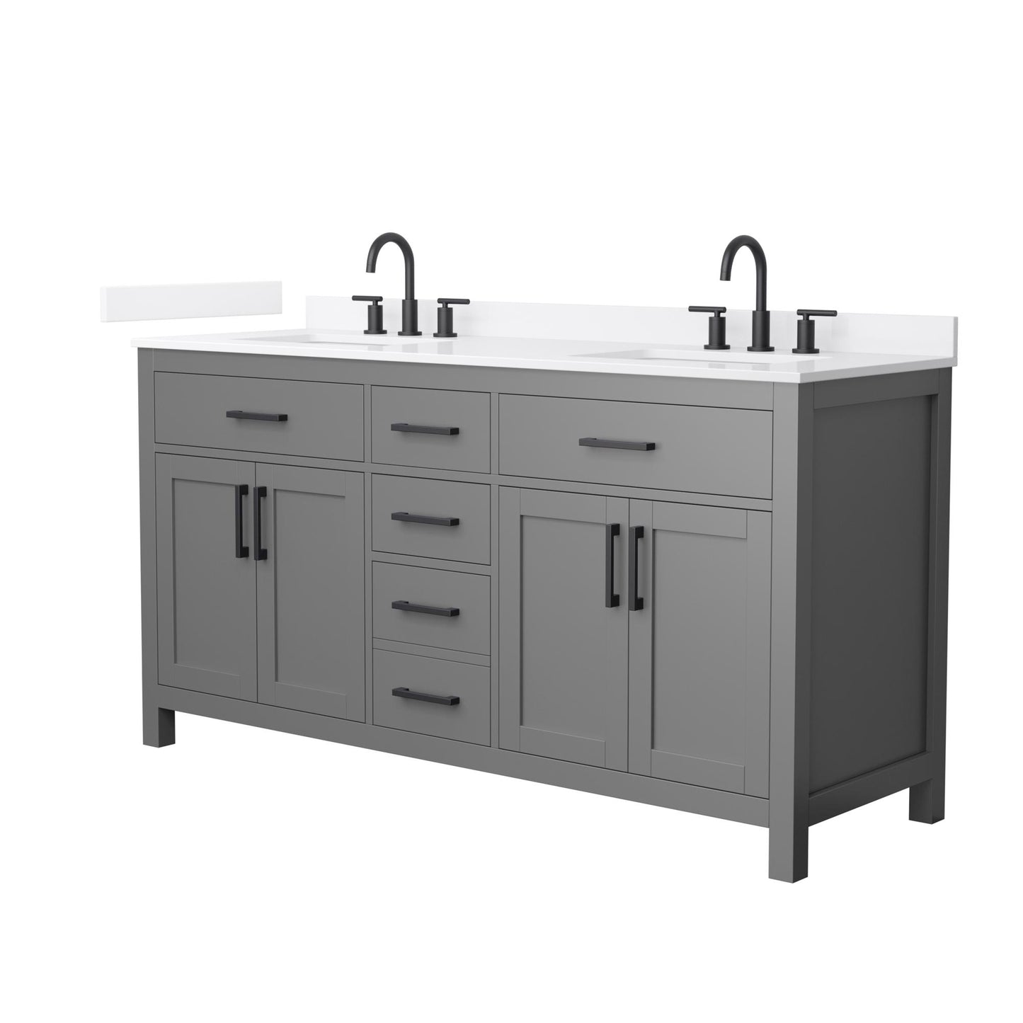 Beckett Bathroom Vanity with Countertop 66 inch Double Sink 3-hole Faucet Setup