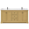 Custom image for Honey Oak with Matte Black Trim / White Cultured Marble / No Mirror
