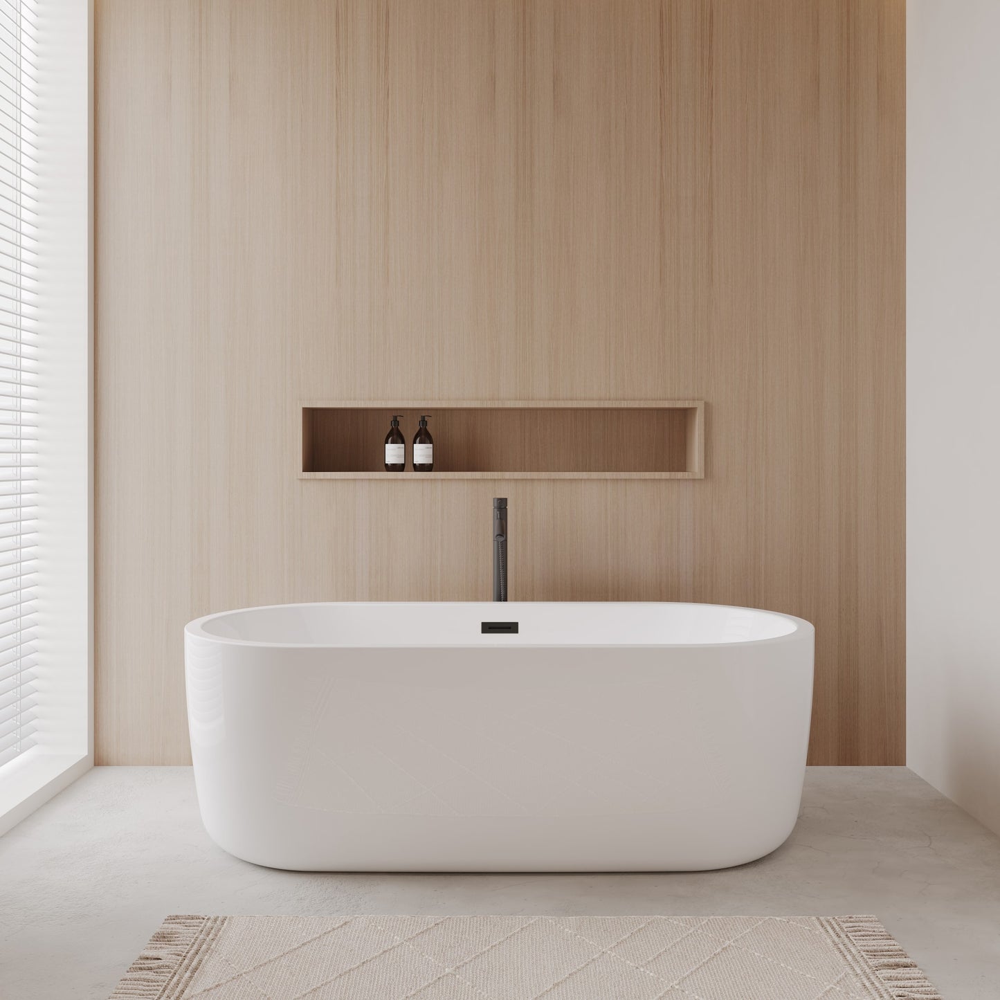 Juliette Freestanding Acrylic Bathtub With Faucet 67 inch