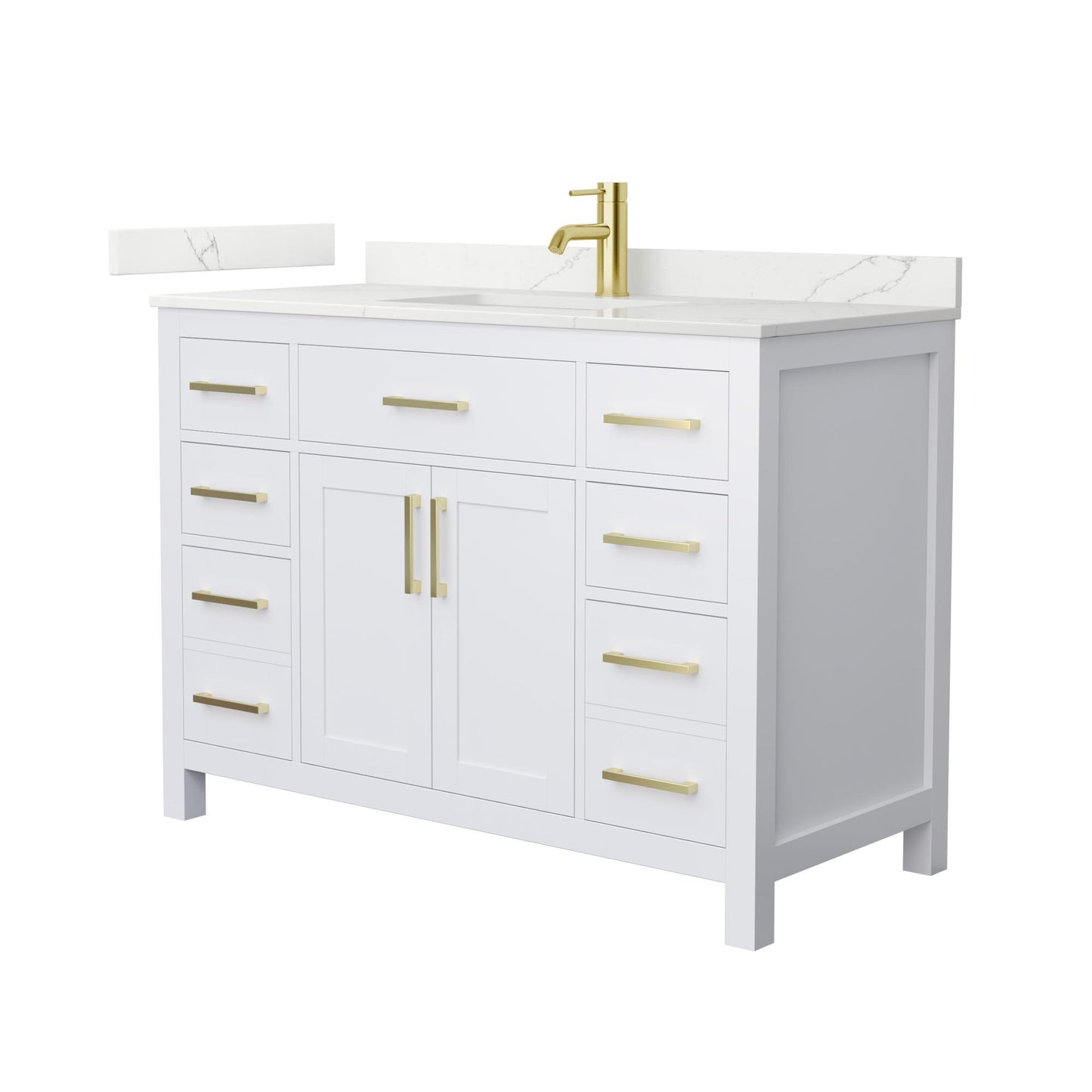 Beckett Bathroom Vanity with Countertop 48 inch Single Sink Single hole Faucet Setup