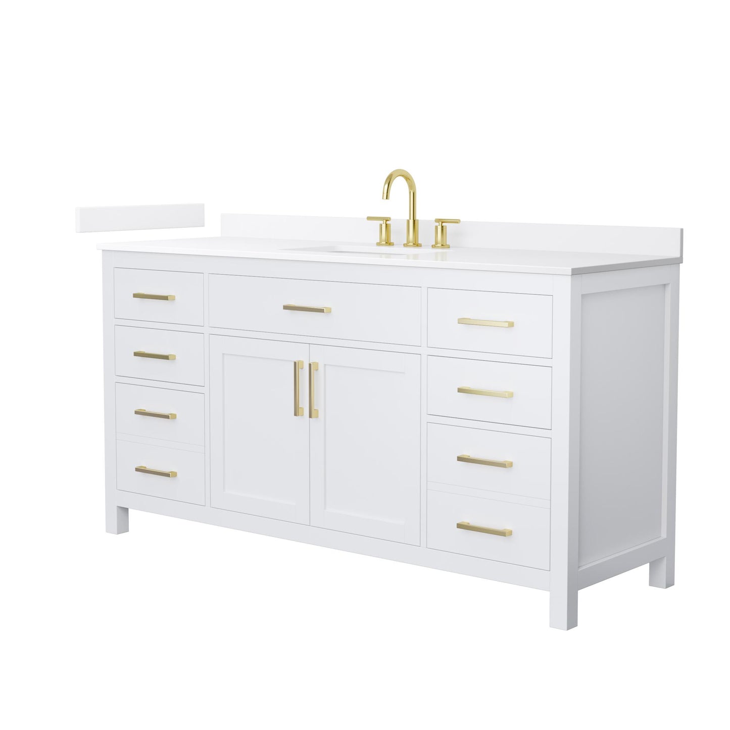 Beckett Bathroom Vanity with Countertop 66 inch Single Sink 3-hole Faucet Setup