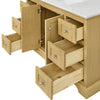 Custom image for Honey Oak with Brushed Gold Trim / White Quartz / No Mirror