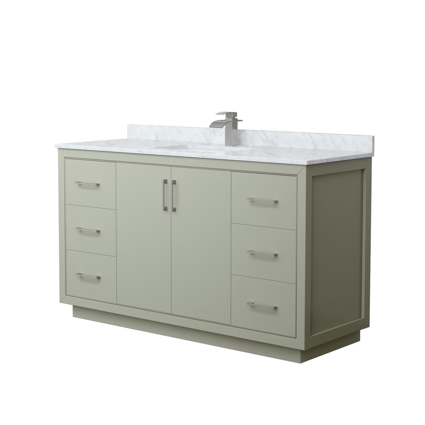 Icon Bathroom Vanity with Countertop 60 inch Single Sink Single hole Faucet Setup