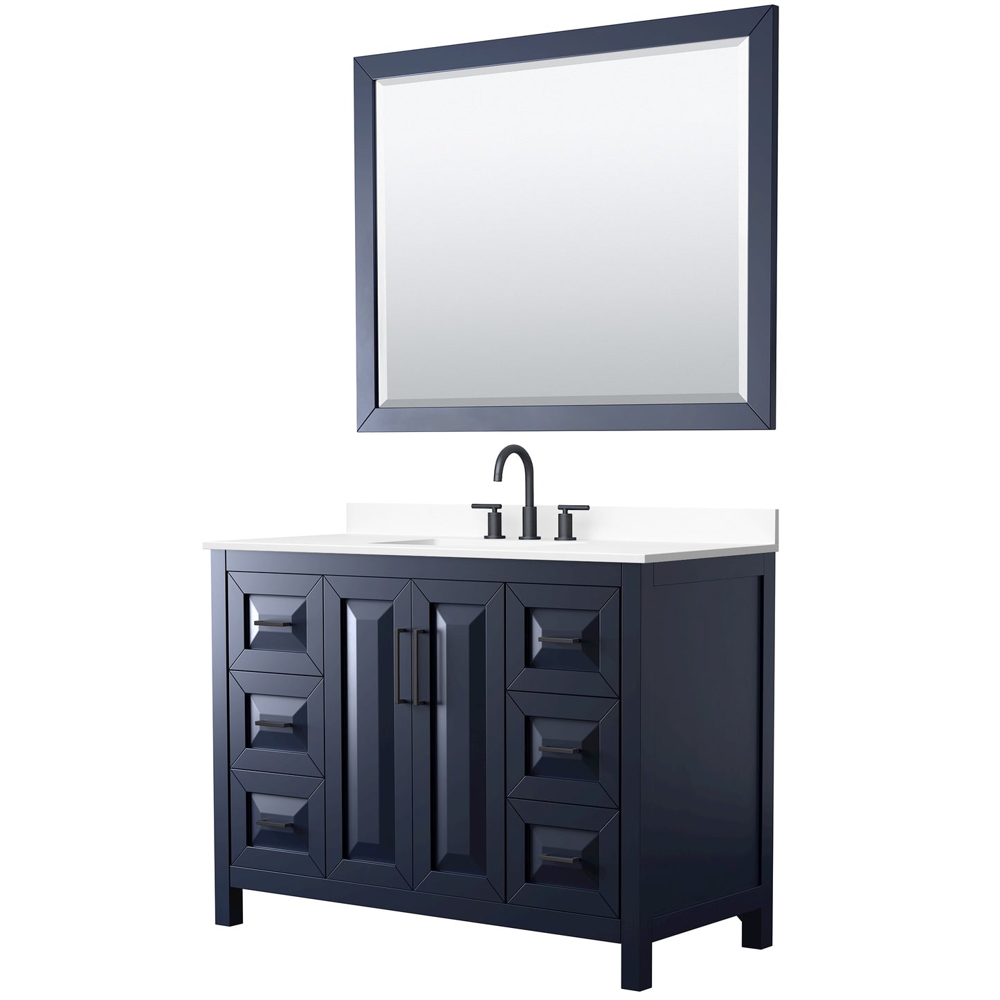 Daria Bathroom Vanity with Countertop 48 inch Single Sink 3-hole Faucet Setup