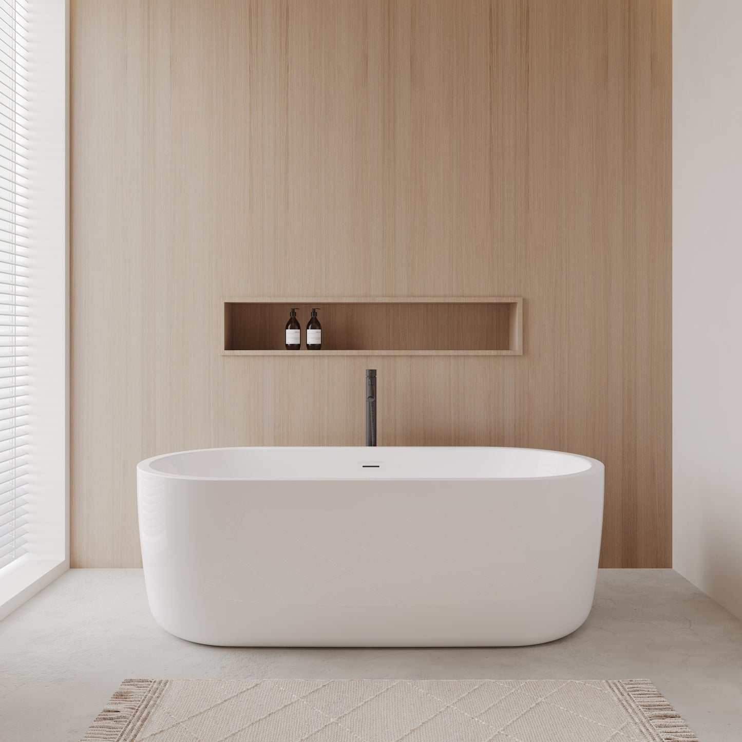 Juliette Freestanding Acrylic Bathtub With Faucet 67 inch