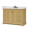 Custom image for Honey Oak with Matte Black Trim / White Quartz / No Mirror