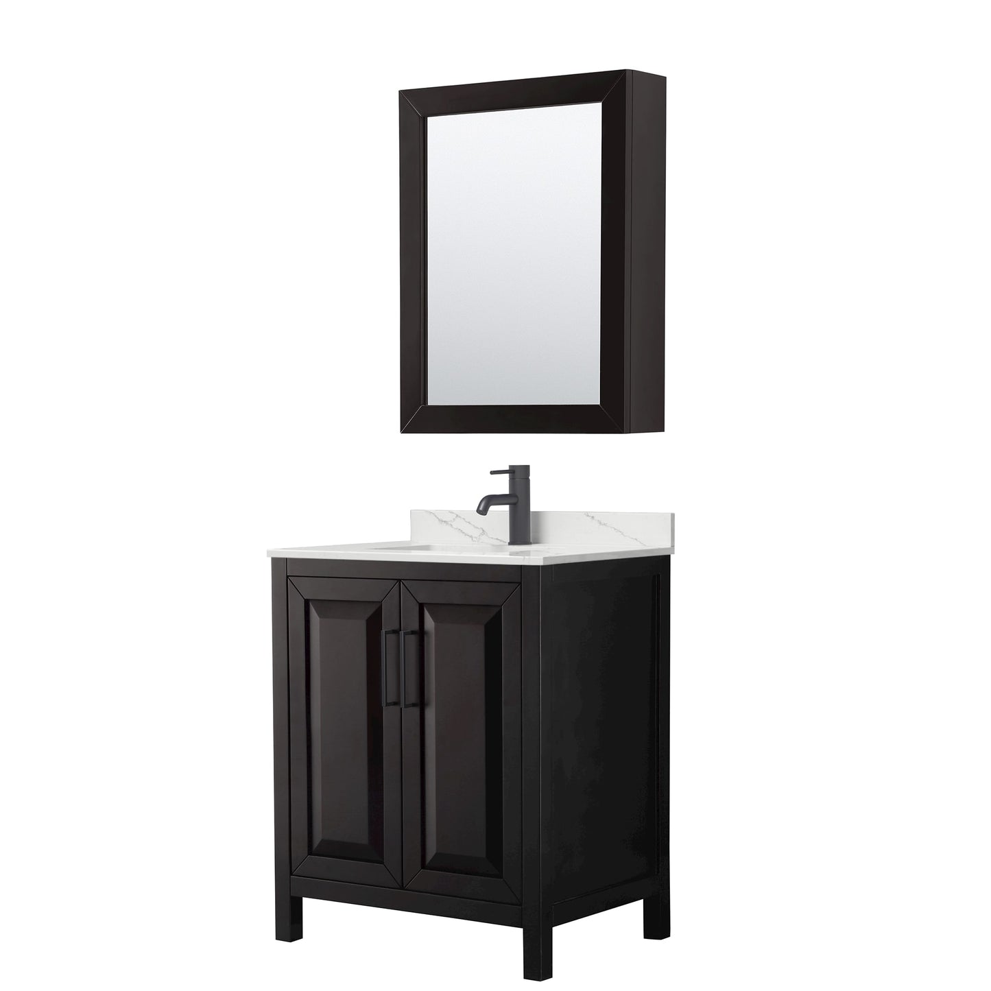 Daria Bathroom Vanity with Countertop 30 inch Single Sink Single hole Faucet Setup
