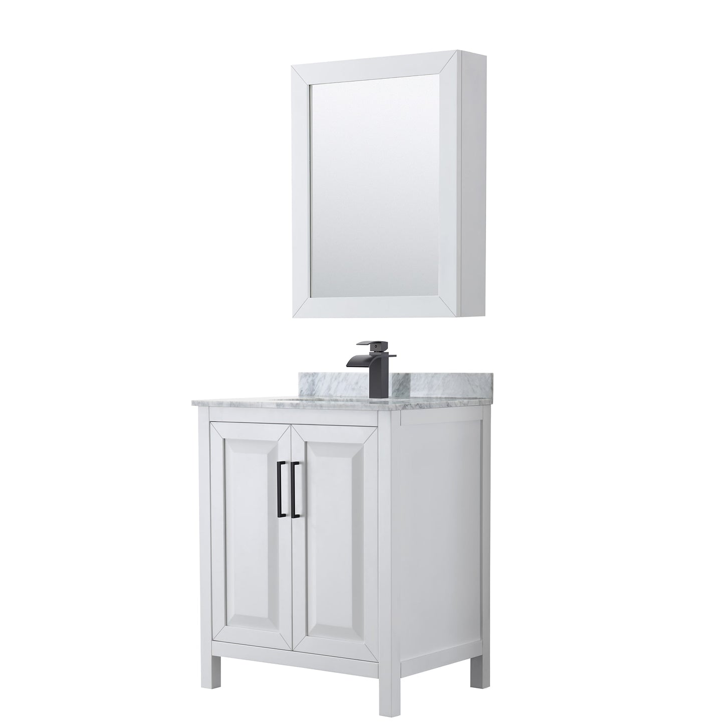 Daria Bathroom Vanity with Countertop 30 inch Single Sink Single hole Faucet Setup
