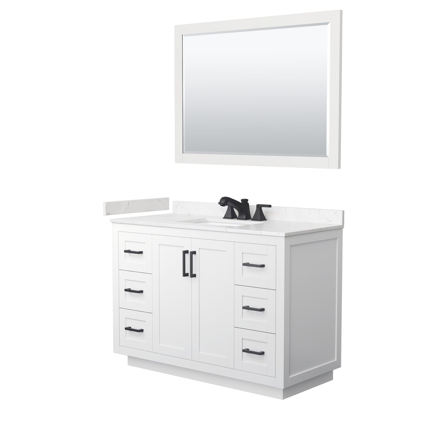 Miranda Bathroom Vanity with Countertop 48 inch Single Sink 3-hole Faucet Setup