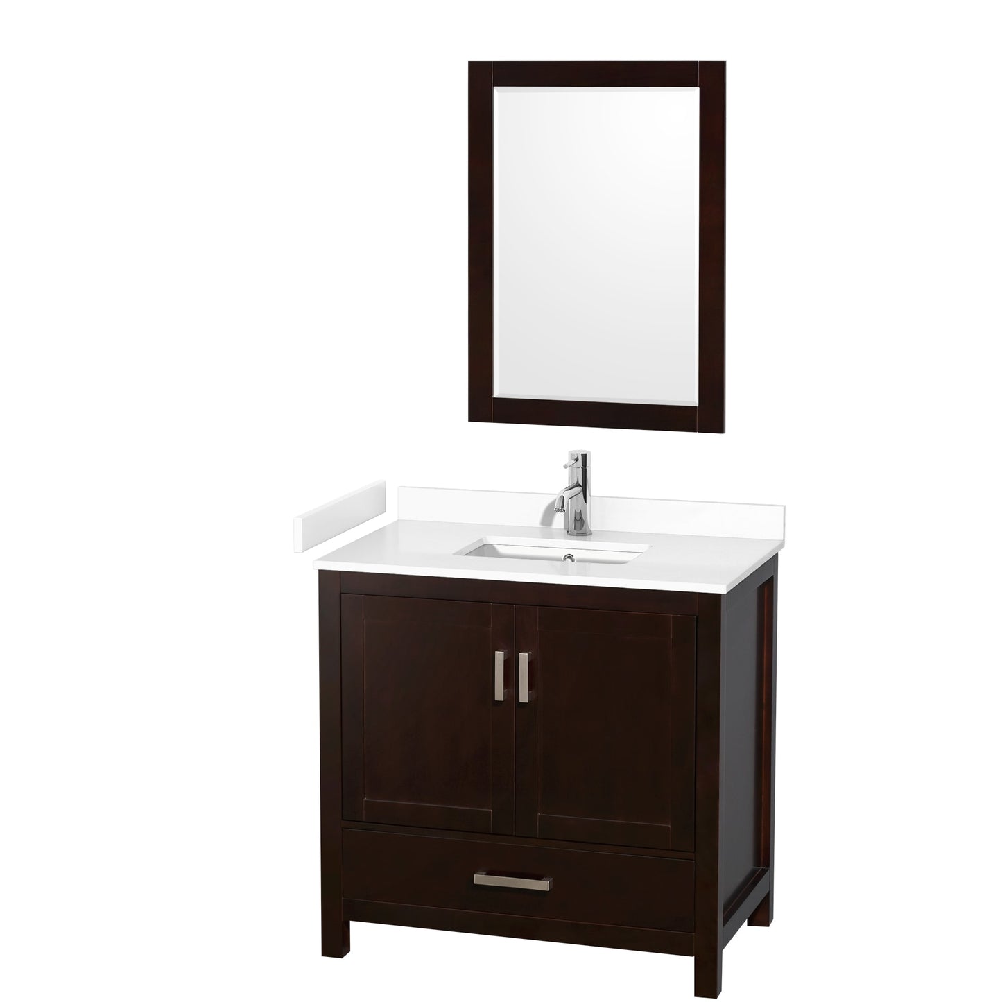 Sheffield Bathroom Vanity with Countertop 36 inch Single Sink Single hole Faucet Setup