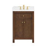 Custom image for Dark Walnut with Brushed Gold Trim / White Quartz / No Mirror