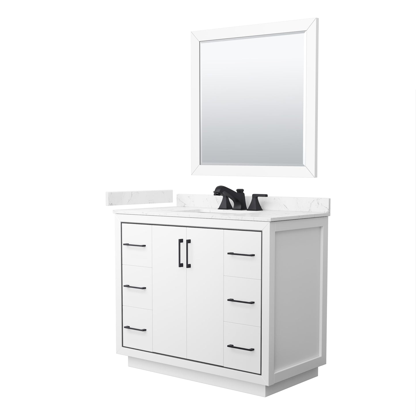 Icon Bathroom Vanity with Countertop 42 inch Single Sink 3-hole Faucet Setup