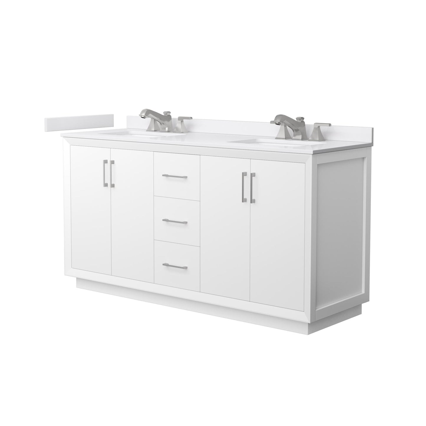Strada Bathroom Vanity with Countertop 66 inch Double Sink 3-hole Faucet Setup