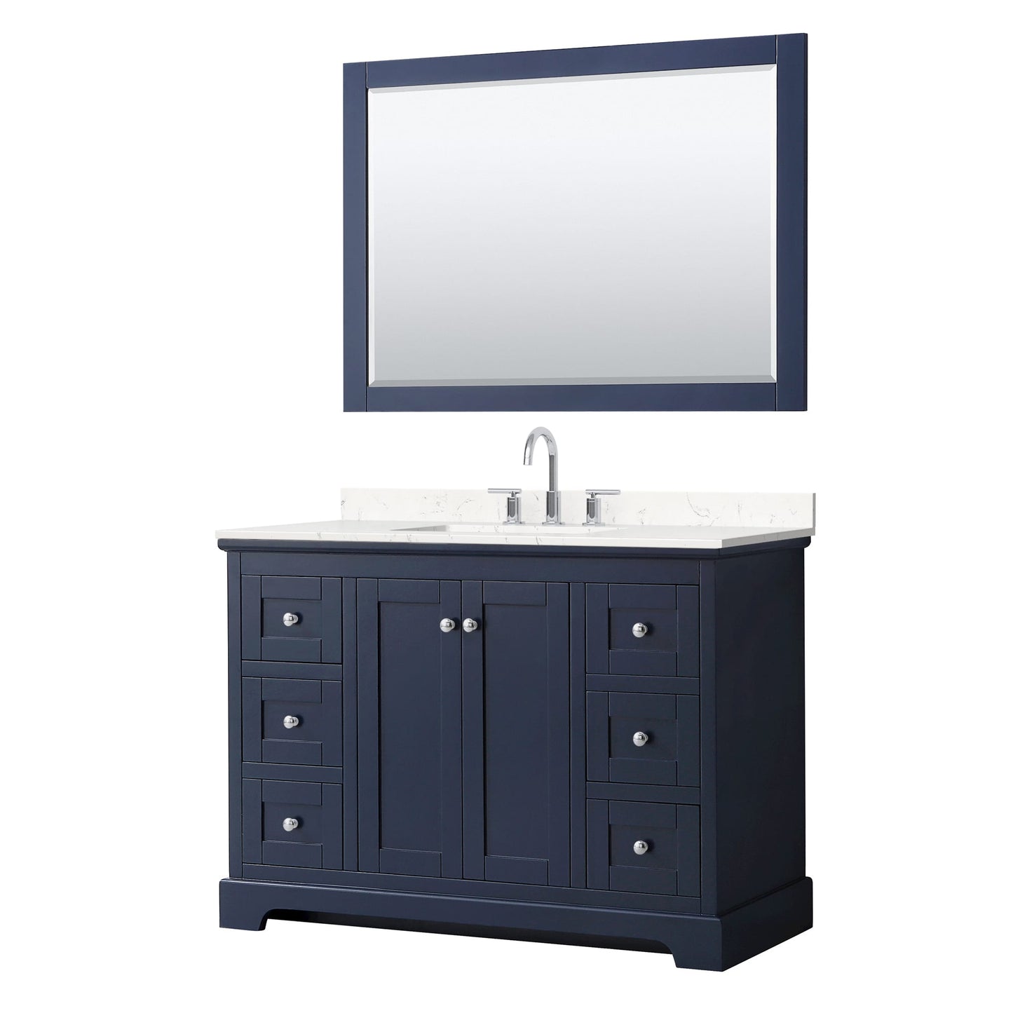 Avery Bathroom Vanity with Countertop 48 inch Single Sink 3-hole Faucet Setup