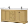 Custom image for Honey Oak with Matte Black Trim / White Cultured Marble / No Mirror