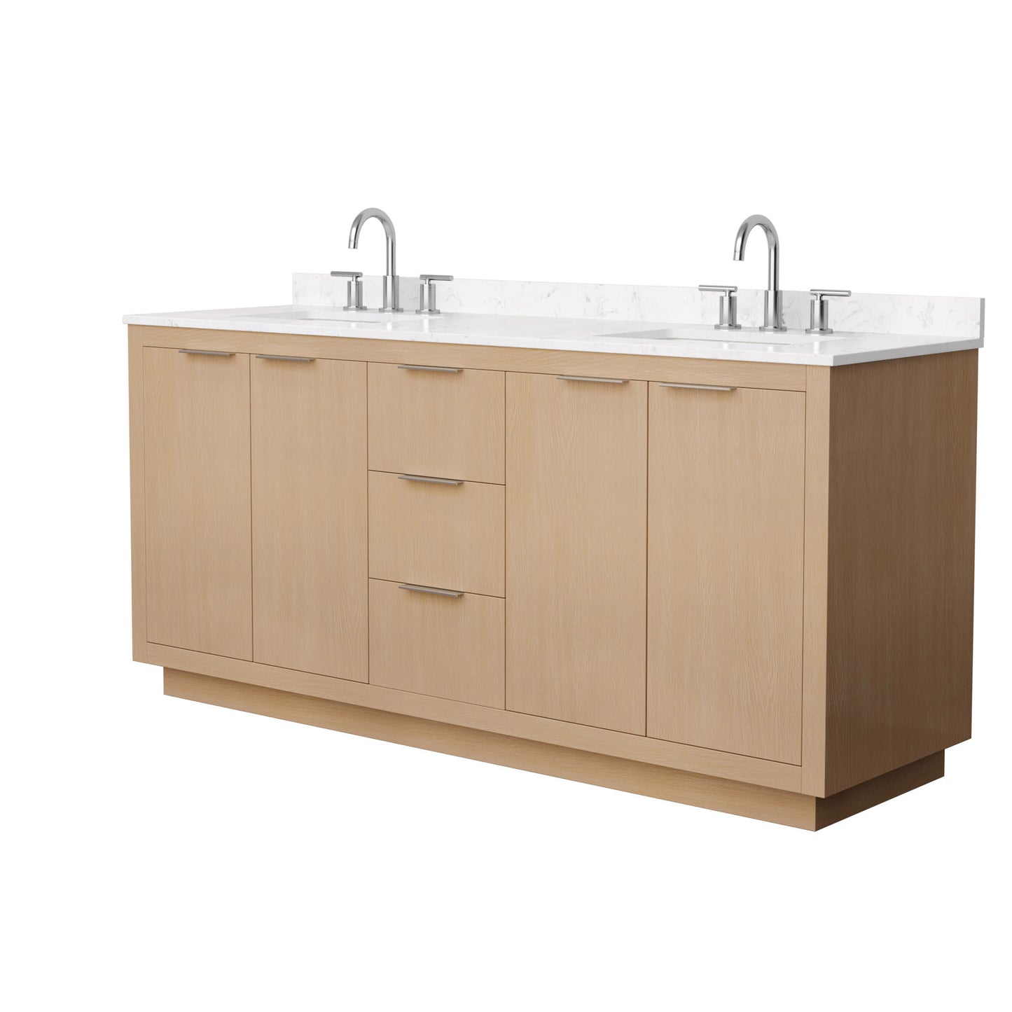 Maroni Bathroom Vanity with Countertop 72 inch Double Sink 3-hole Faucet Setup