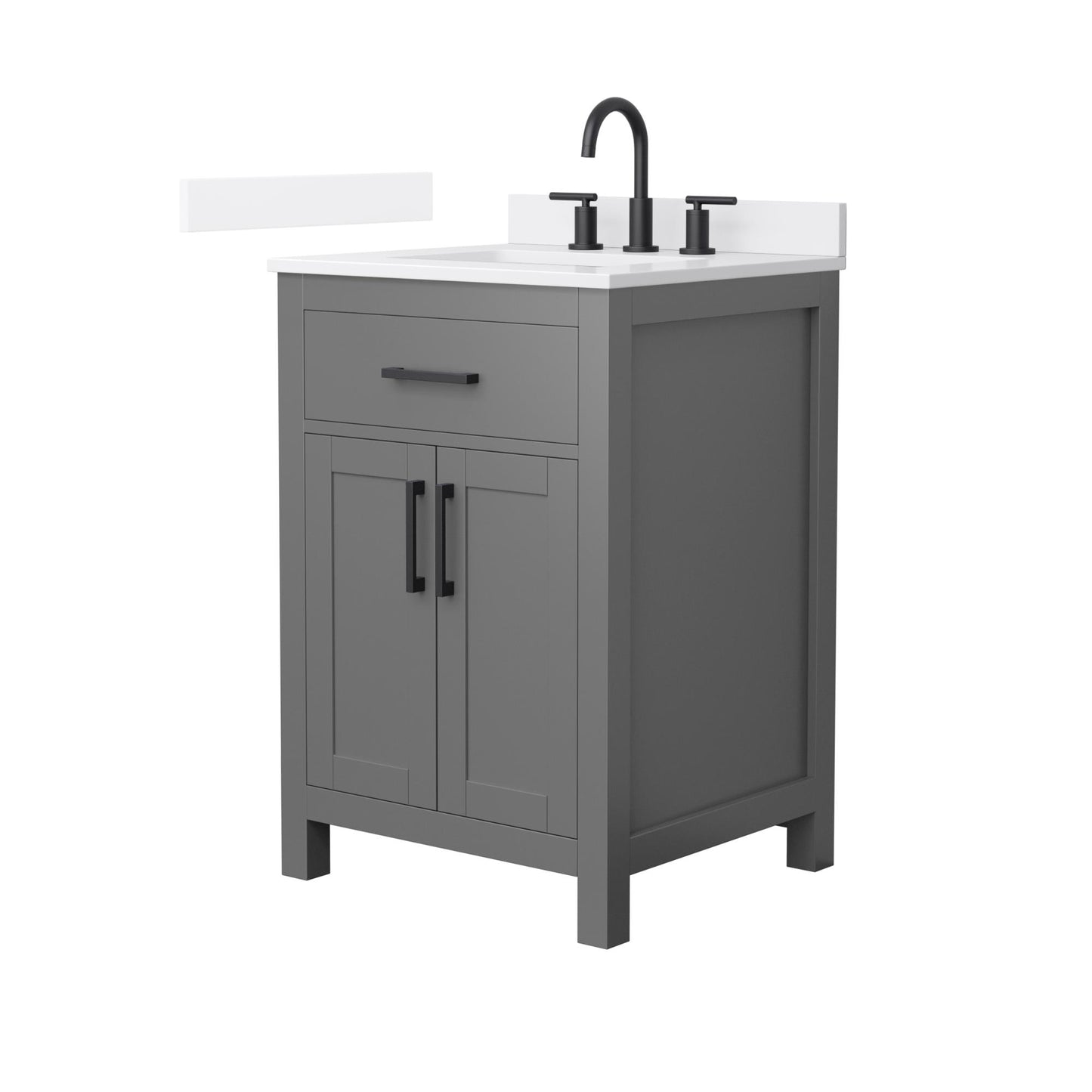 Beckett Bathroom Vanity with Countertop 24 inch Single Sink 3-hole Faucet Setup
