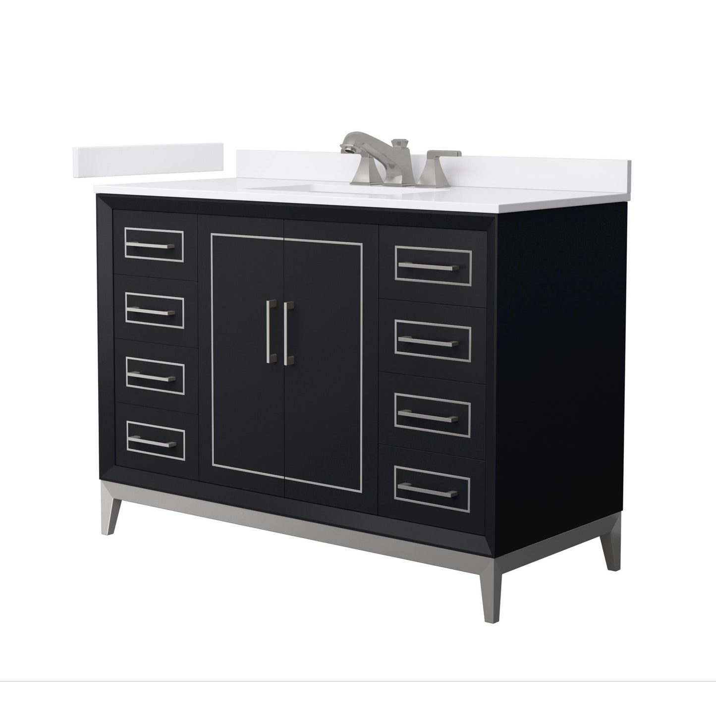 Marlena Bathroom Vanity with Countertop 48 inch Single Sink 3-hole Faucet Setup